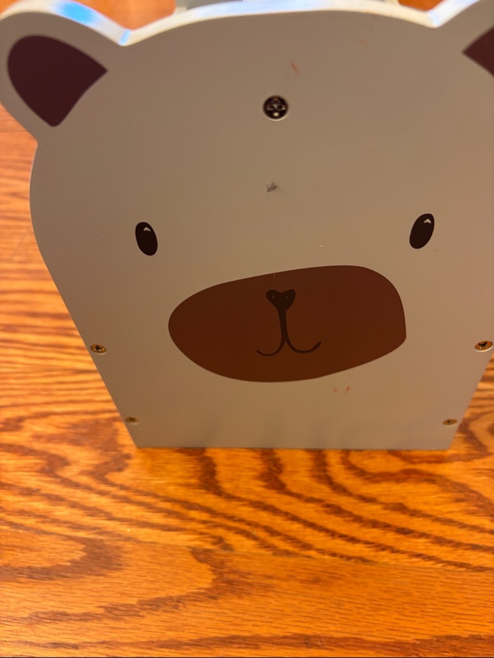 Wooden Bear Book Caddy in Light Gray - made by British Great Little Trading Co - Picture 6 of 6